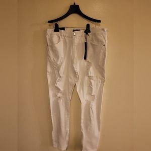 Men's White Fashion Nova Jeans